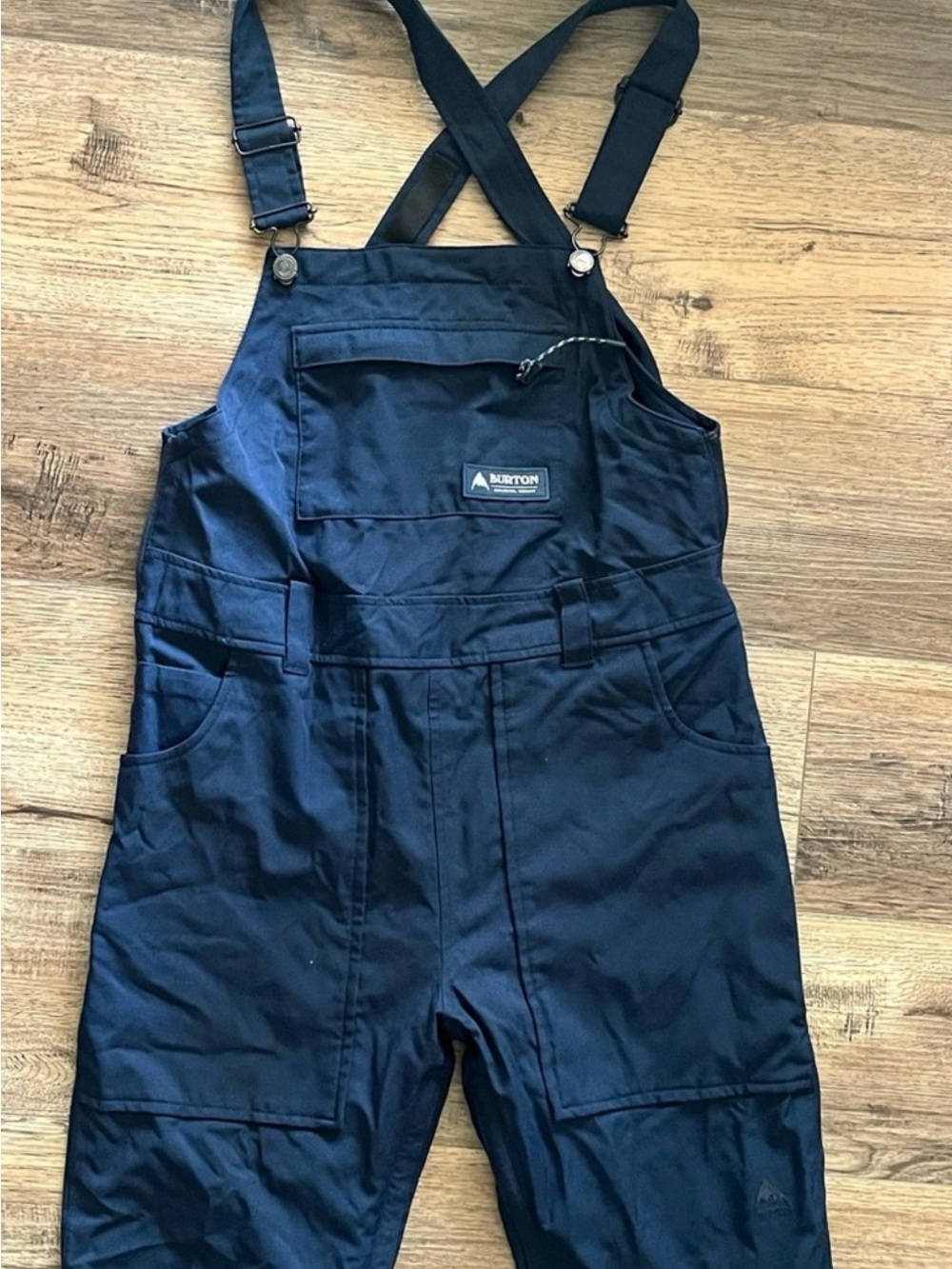 Womens Burton Dark Blue Snow Bib Overalls with Cross Straps